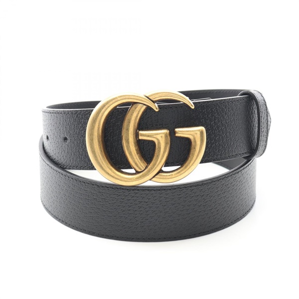 GUCCI GG Marmont belt leather Black Used mens