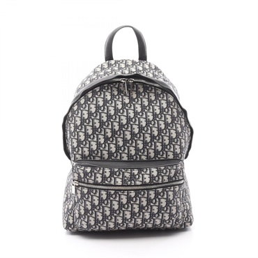Dior Oblique jacquard Backpack 1VOBA088YKY canvas leather Beige Black Used