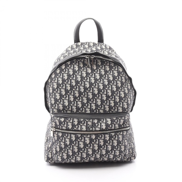 Dior Oblique jacquard Backpack 1VOBA088YKY canvas leather Beige Black Used