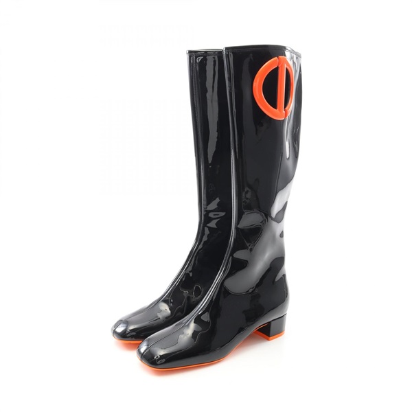 Christian Dior CD boots Patent leather Black Red Used Women #35 D