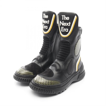 Christian Dior boots leather Fabric Black Yellow Used Women #36 1/2 D