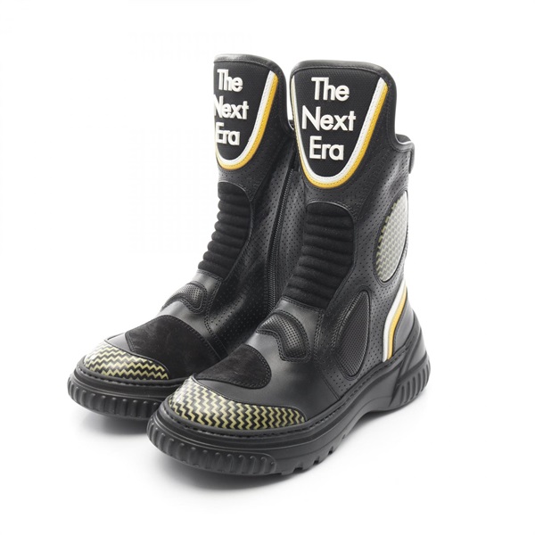 Christian Dior boots leather Fabric Black Yellow Used Women #36 1/2 D