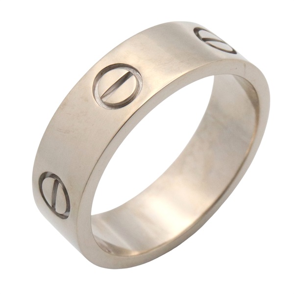 CARTIER Love Ring 18KWG White Gold Used unisex US size 7.75 #57