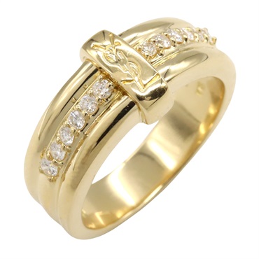 YVES SAINT LAURENT Diamond Ring 18KYG Yellow Gold Used women US size 7.25