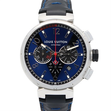 LOUIS VUITTON Tambour Chrono Wrist Watch Q102V Automatic winding SS leather mens