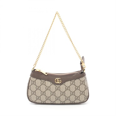 GUCCI Ophidia Mini Handbag GG Supreme canvas leather Beige Brown NEW Women