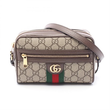 GUCCI Ophidia GG Supreme Mini Shoulder Bag canvas leather Beige Brown NEW Women