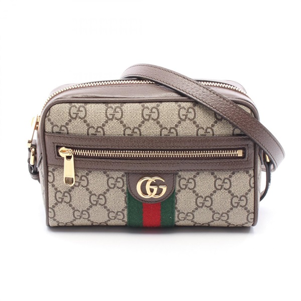 GUCCI Ophidia GG Supreme Mini Shoulder Bag canvas leather Beige Brown NEW Women