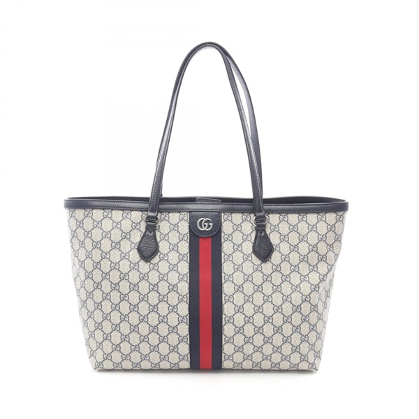 GUCCI Medium Shoulder Tote Bag GG Supreme 631685 canvas leather Beige used women