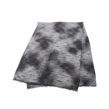 LOUIS VUITTON Etoile LV 2054 Stole scarf wrap MP2547 silk cotton Gray Used mens