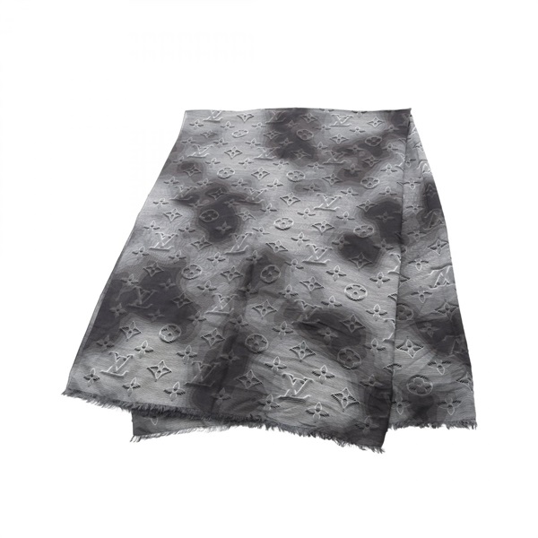 LOUIS VUITTON Etoile LV 2054 Stole scarf wrap MP2547 silk cotton Gray Used mens