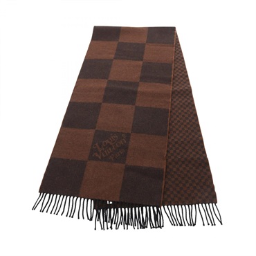 LOUIS VUITTON Echarpe Damier Giant Scarf MP2700 wool cashmere Brown Black Used
