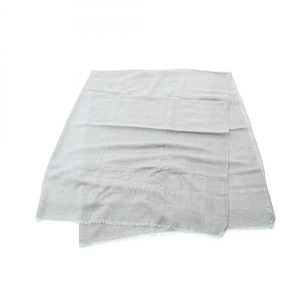 LOUIS VUITTON Monogram Stole wrap scarf R99299 cashmere Gray Gres Used unisex