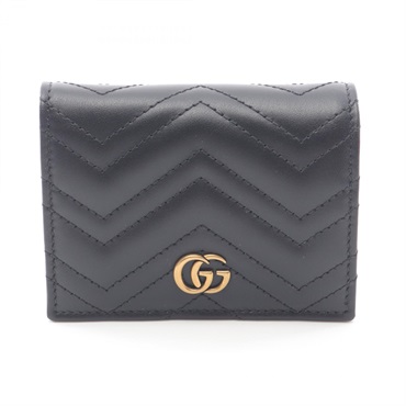 GUCCI GG Marmont Bi-fold wallet 466492DTD1T1000 leather Black NEW Women