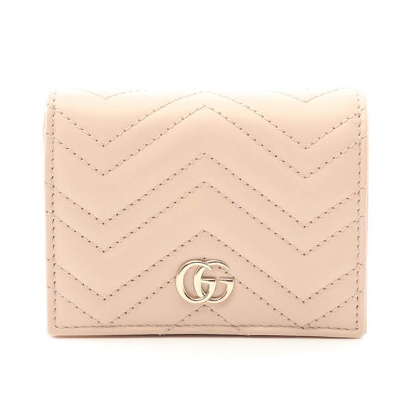 GUCCI GG Marmont Bi-fold wallet 466492DTDHD6705 leather Pink NEW Women