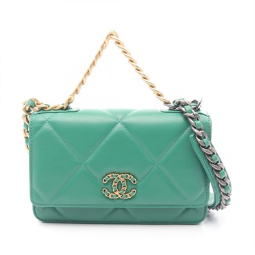 CHANEL 19 Dix-neuf Matelasse Crossbody Chain Shoulder Bag AP0957 Lambskin Green