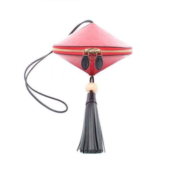 LOUIS VUITTON Tupi Shoulder Bag M54141 Monogram Vernis Leather Red Black Used