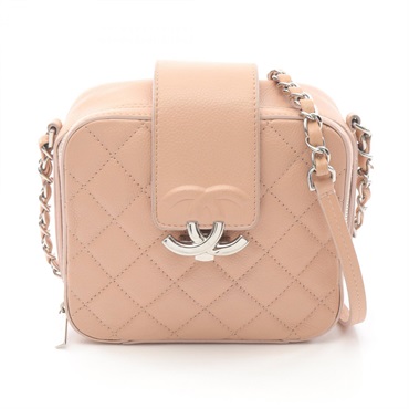 CHANEL Matelasse Half Coco Camera Chain Shoulder Bag leather Pink Used Women SHW