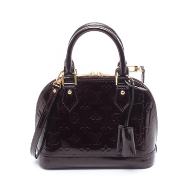 LOUIS VUITTON Alma BB Shoulder Handbag M91678 Monogram Vernis Leather Amarrant