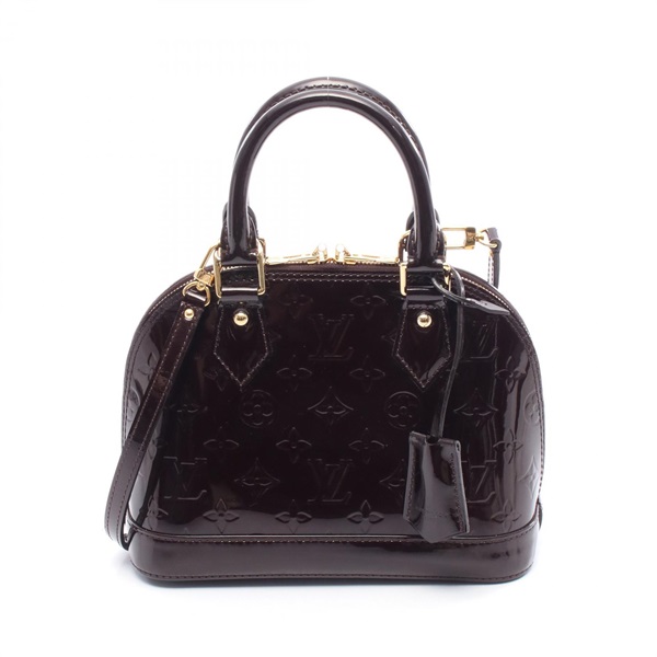 LOUIS VUITTON Alma BB Shoulder Handbag M91678 Monogram Vernis Leather Amarrant