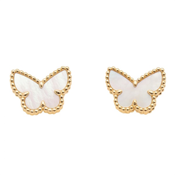 Van Cleef & Arpels Sweet Papillon Pierced earrings 18KYG Gold Mother of pearl
