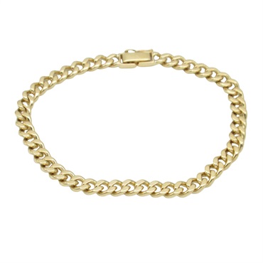 JEWELRY Single 2 side Flat link chain Bracelet 18KYG yellow Gold Used unisex