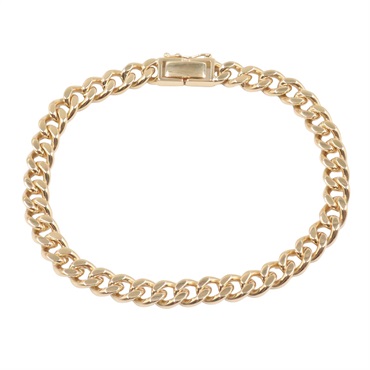 JEWELRY side 2 side flat link chain Bracelet 18KYG Yellow Gold Used unisex