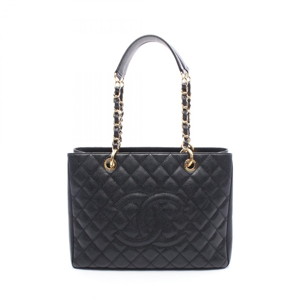 CHANEL Matelasse GST Grand Shopping Tote Chain Bag A50995 Calfskin Black GHW