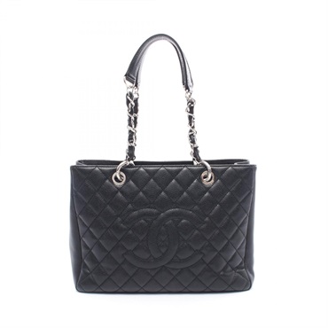CHANEL Matelasse GST Grand Shopping Tote Chain Bag A50995 Calfskin Black SHW