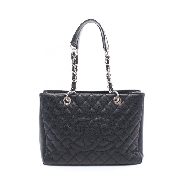 CHANEL Matelasse GST Grand Shopping Tote Chain Bag A50995 Calfskin Black SHW
