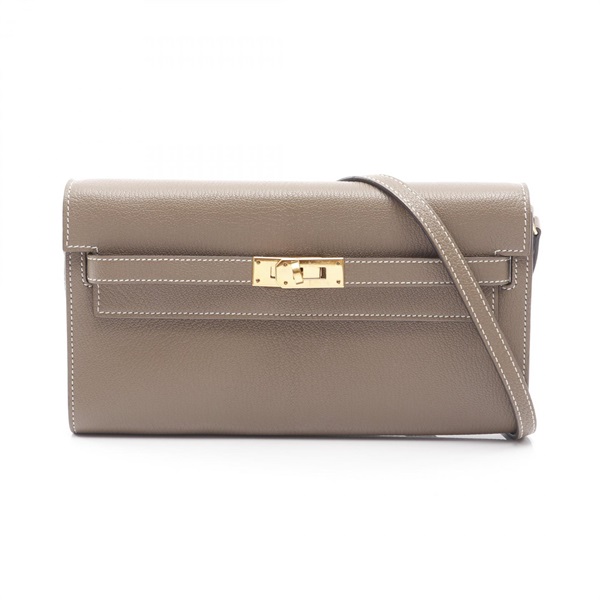 HERMES Kelly to go Shoulder Bag Z H080253CC Chevre Leather Beige Etoupe SHW Used