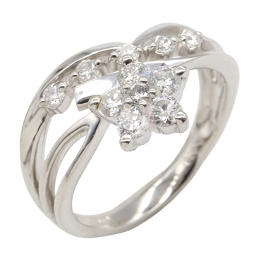 JEWELRY Diamond Ring Pt900 Platinum Used Women US size 6