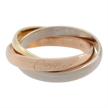 CARTIER Trinity Ring 18KYG 18KPG 18KWG Three gold used US size 6.5 #53 unisex
