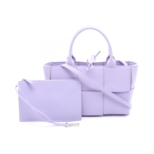 BOTTEGA VENETA Mini Arco 2Way Shoulder Tote Handbag Leather Purple Used Women
