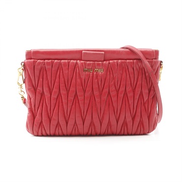 Miu Miu Materasse Crossbody Shoulder Bag leather Red Used Women