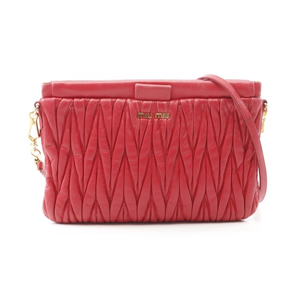 Miu Miu Materasse Crossbody Shoulder Bag leather Red Used Women