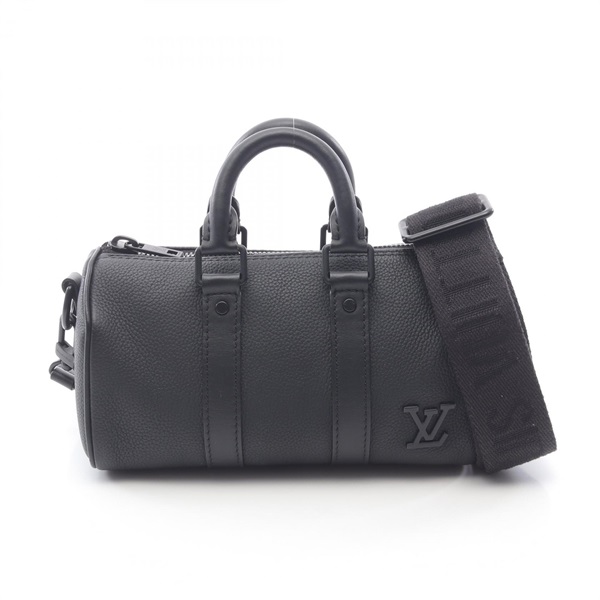 LOUIS VUITTON Keepall XS Handbag M80950 LV Aerogram leather Black Used mens LV