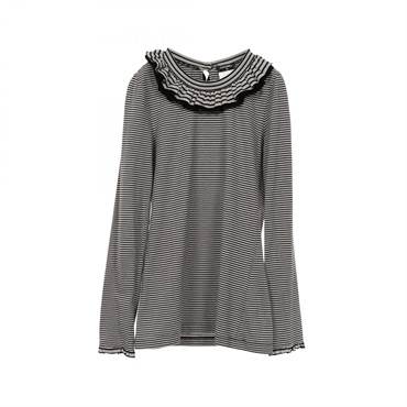 CHANEL COCO Mark button T-shirt long sleeve cotton Black Gray Used Women #34