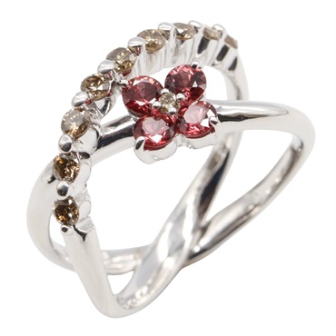 Ponte Vecchio Yellow Sapphire Garnet Ring 18KWG Gold Used women US size 6.25