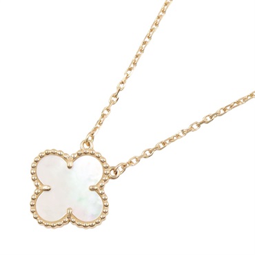 Van Cleef & Arpels Vintage Alhambra Necklace Mother of Pearl 18KYG Gold Used