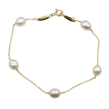 TIFFANY＆CO By the Yard 5 Pearl Bracelet 18KYG Yellow Gold used women