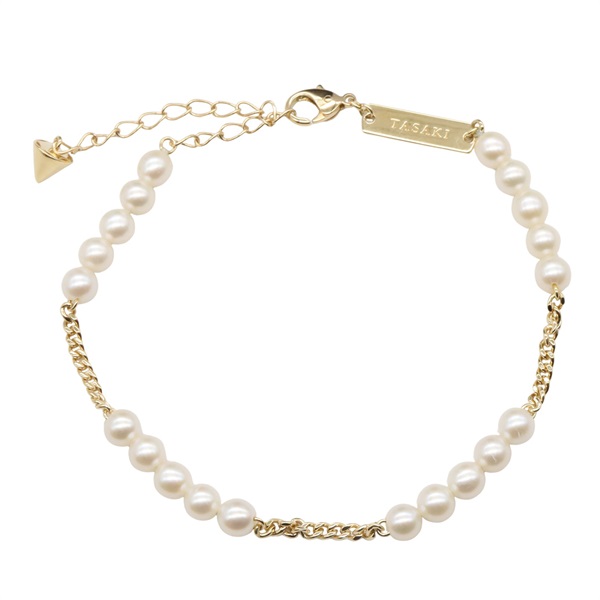 TASAKI Refined Rebellion Pearl Bracelet 18KYG Yellow Gold White Used Women