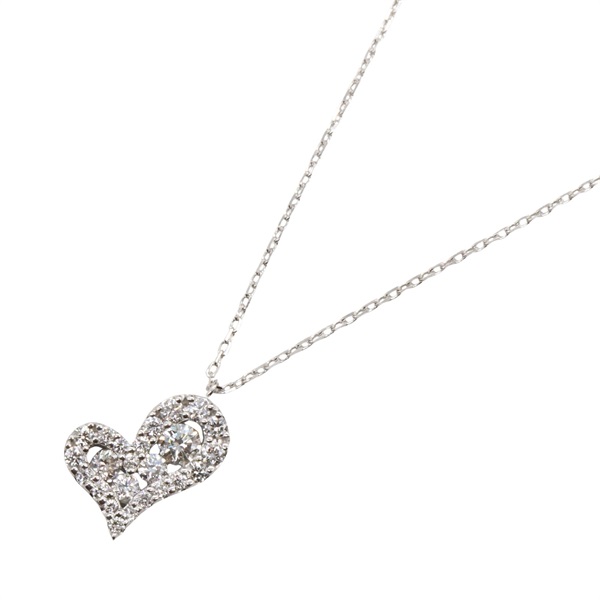 JEWELRY Diamond Pendant Necklace 18KWG White Gold Used 45㎝