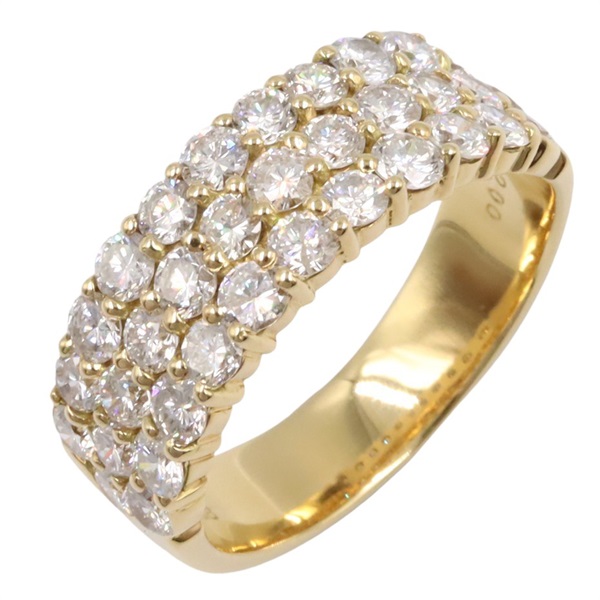 JEWELRY Diamond Ring 18KYG Yellow Gold Used women US size 6.75