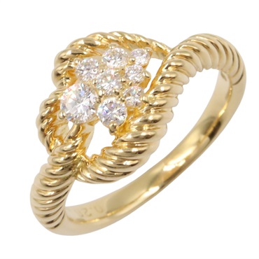 star sand Diamond Ring 18KYG Yellow Gold Used women US size 6.5