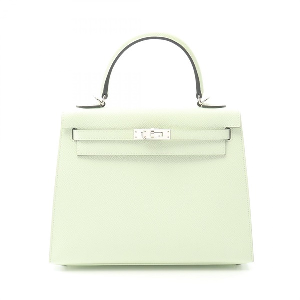 HERMES Kelly 25 Shoulder Handbag Epsom leather Green Vert Fizz Used Women SHW B