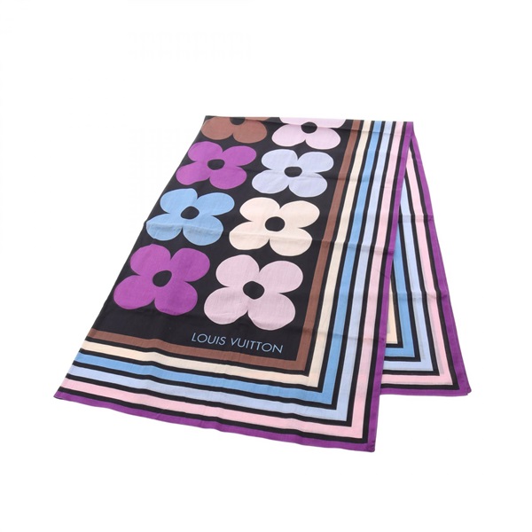 LOUIS VUITTON Stole scarf wrap cotton Purple Multicolor Used Women LV