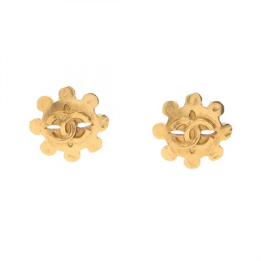 CHANEL COCO Mark clip-on earrings Gold Plated Used CC