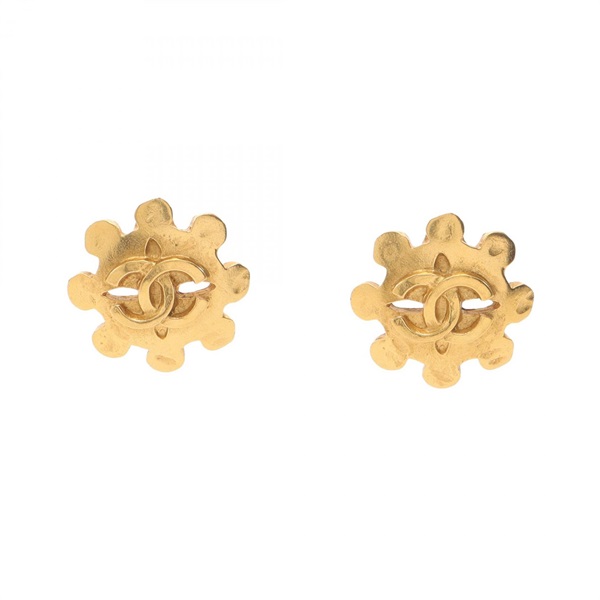 CHANEL COCO Mark clip-on earrings Gold Plated Used CC
