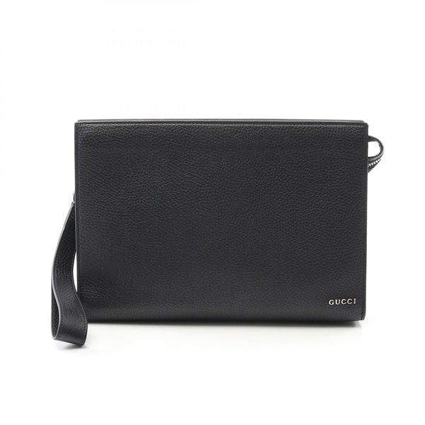 GUCCI Business Clutch Bag 771155 Leather Black Used Mens